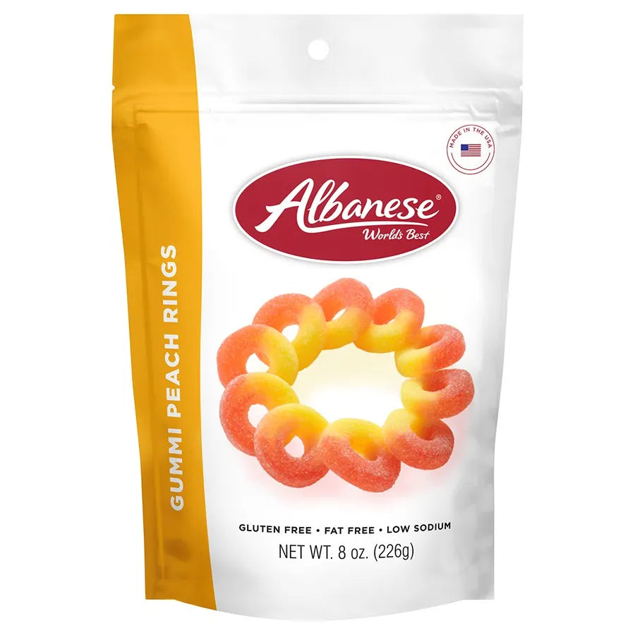 Albanese Gummi Peach Rings - 8 oz