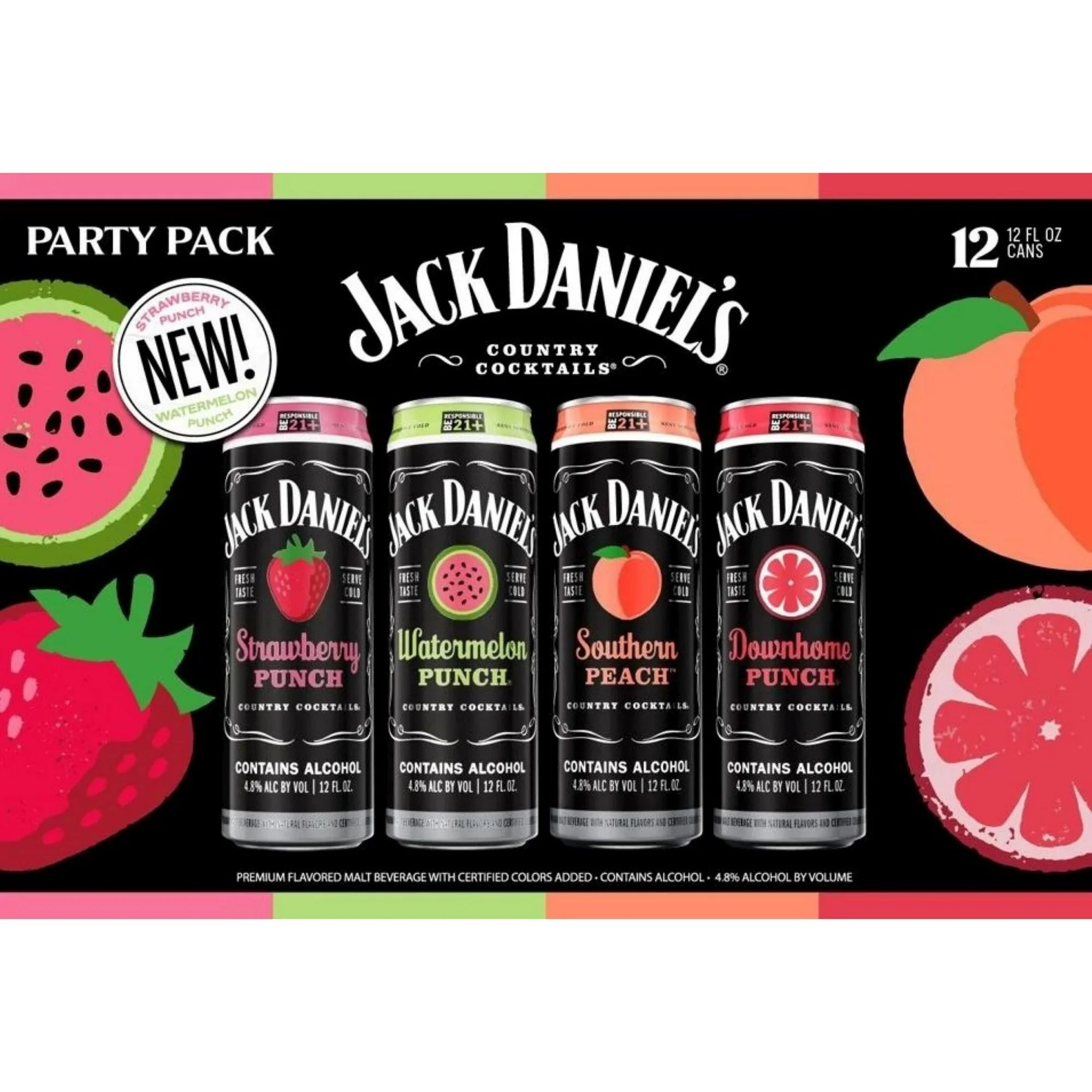 Jack Daniel's Country Cocktail Downhome Punch, 12 fl oz Aluminum Can, 4.8% ABV, Domestic Flavored Malt Beverage (Copy) (Copy) (Copy) (Copy)