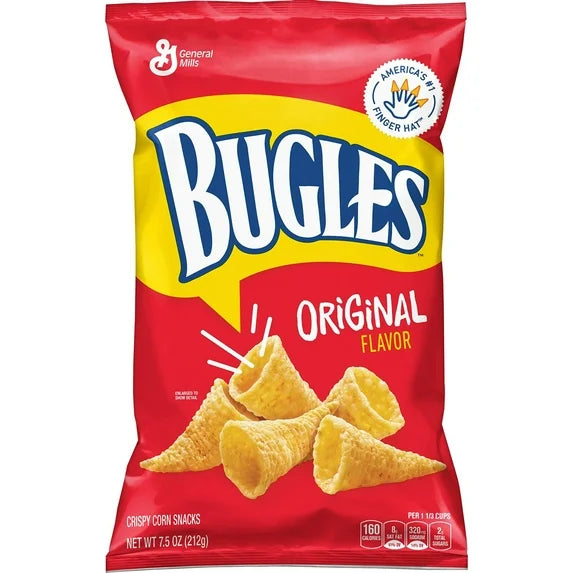 Bugles Original Crispy Corn Snacks, Snack Bag, 7.5 oz