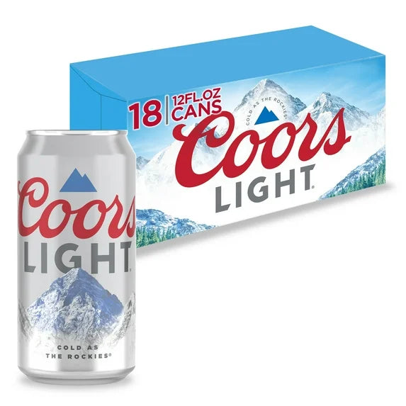 Coors Light American Beer, 18 Pack, 12 fl oz Aluminum Cans, 4.2% ABV