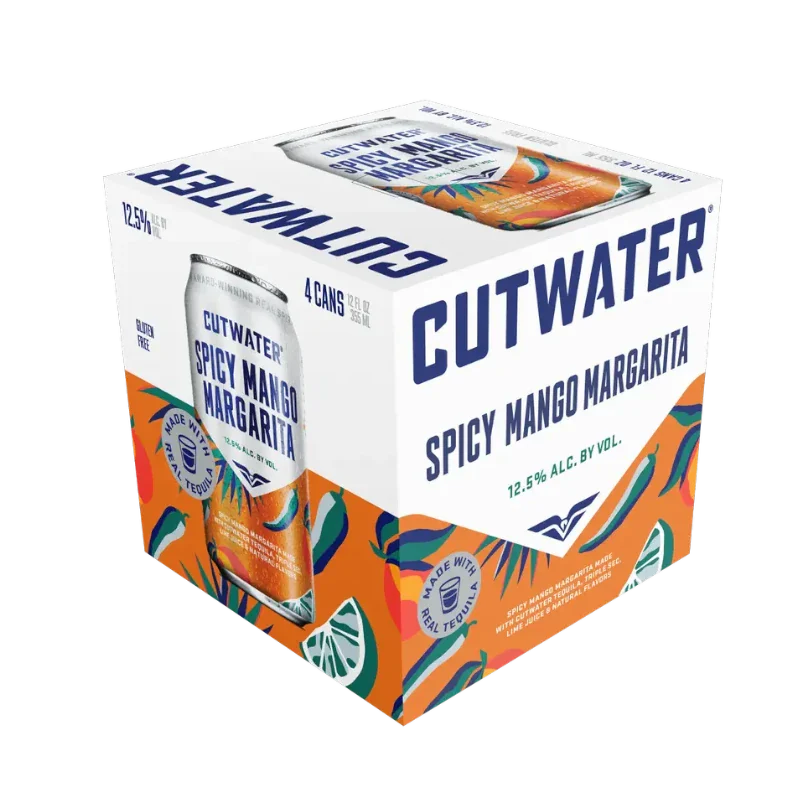 Cutwater Tequila Spicy Mango Margarita 4 pack 12 fl oz Aluminum Cans 12.5% ABV