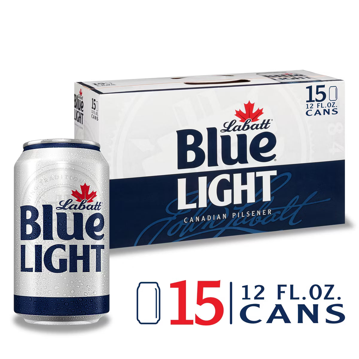 Labatt Blue Light Canadian Pilsener Beer - 15pk/12 fl oz Cans