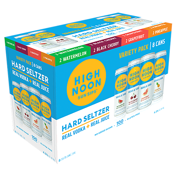 High Noon Vodka Hard Seltzer Mixed 8 Pack Single Serve 355ml Cans