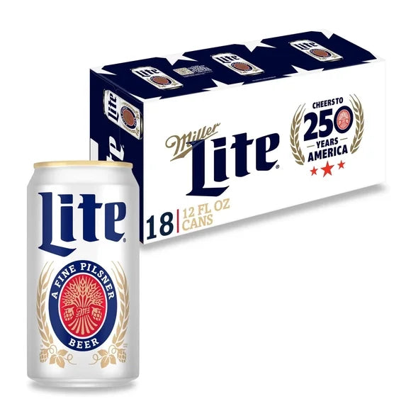 Miller Lite American Light Lager Beer, 18 Pack, 12 fl oz Aluminum Cans, 4.2% ABV