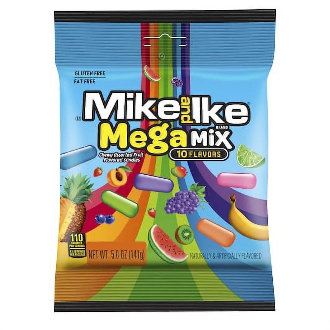 Mike and Ike Mega Mix Fruits Candy, 5 Oz