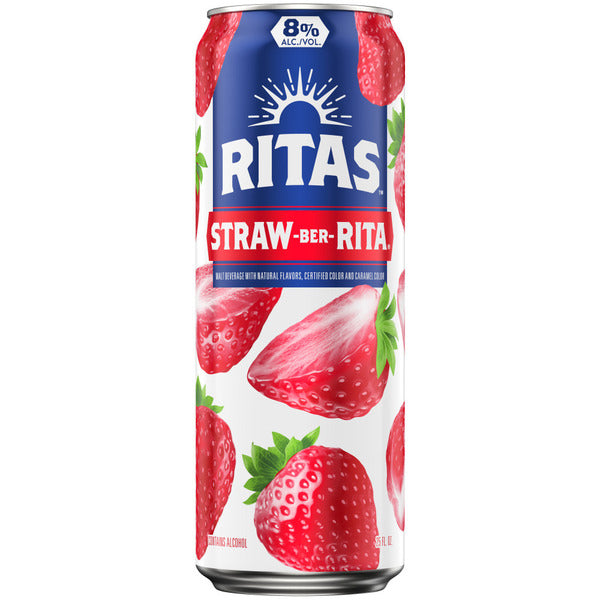 Ritas Strawbr-A-Rita Sparkling Margarita, 25 fl oz Can, 8% ABV