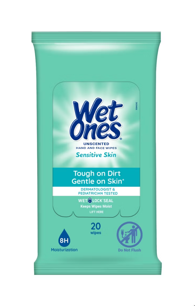Wet Ones Sensitive Skin Hand Wipes Travel Pack - Fragrance Free - 20ct