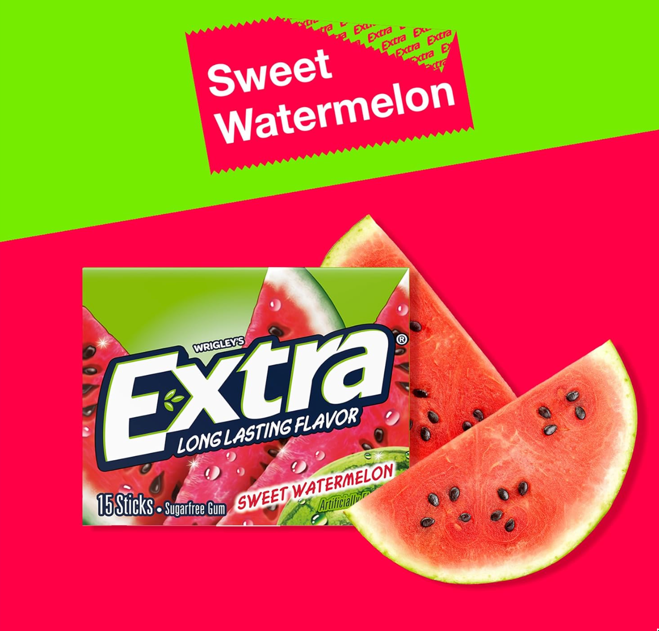 EXTRA Gum Sweet Watermelon Sugarfree  15 Count