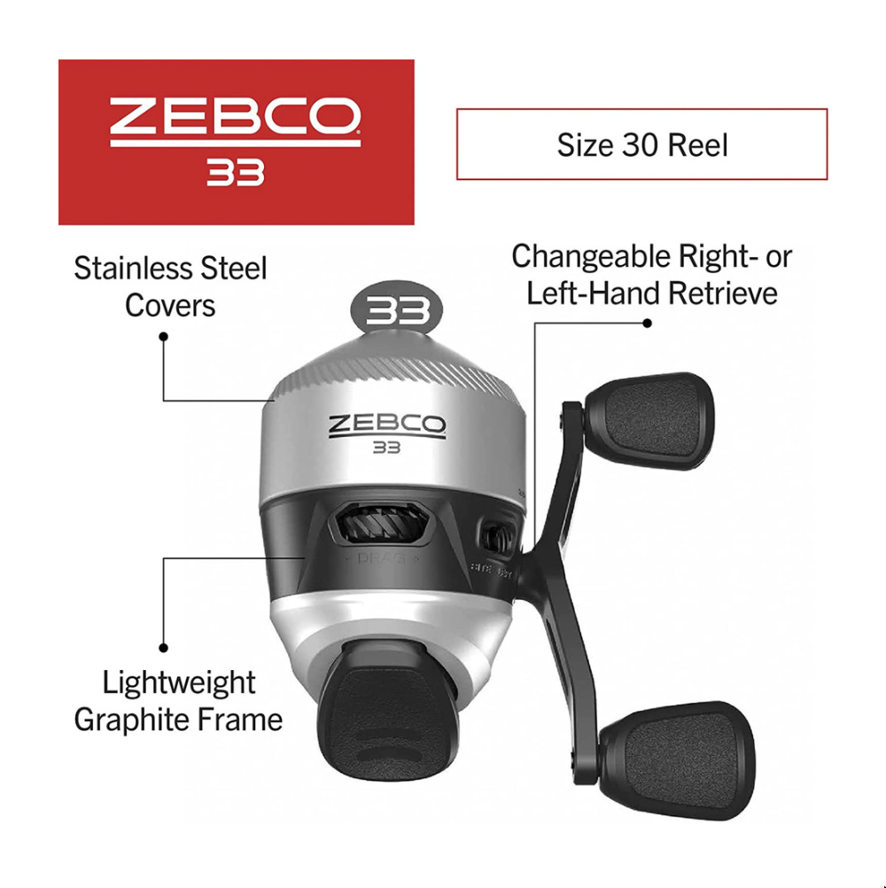 Zebco 33 5 Ft. 6 In. Z-Glass Fishing Rod & Spincast Reel with Tackle Wallet