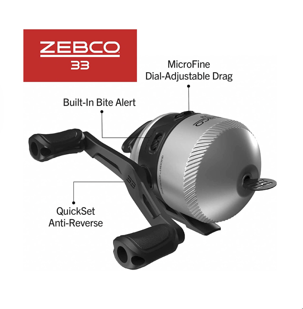 Zebco 33 5 Ft. 6 In. Z-Glass Fishing Rod & Spincast Reel with Tackle Wallet