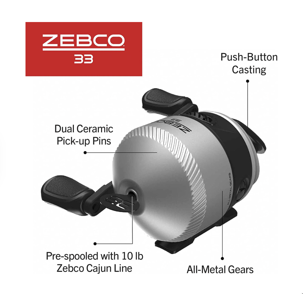Zebco 33 5 Ft. 6 In. Z-Glass Fishing Rod & Spincast Reel with Tackle Wallet