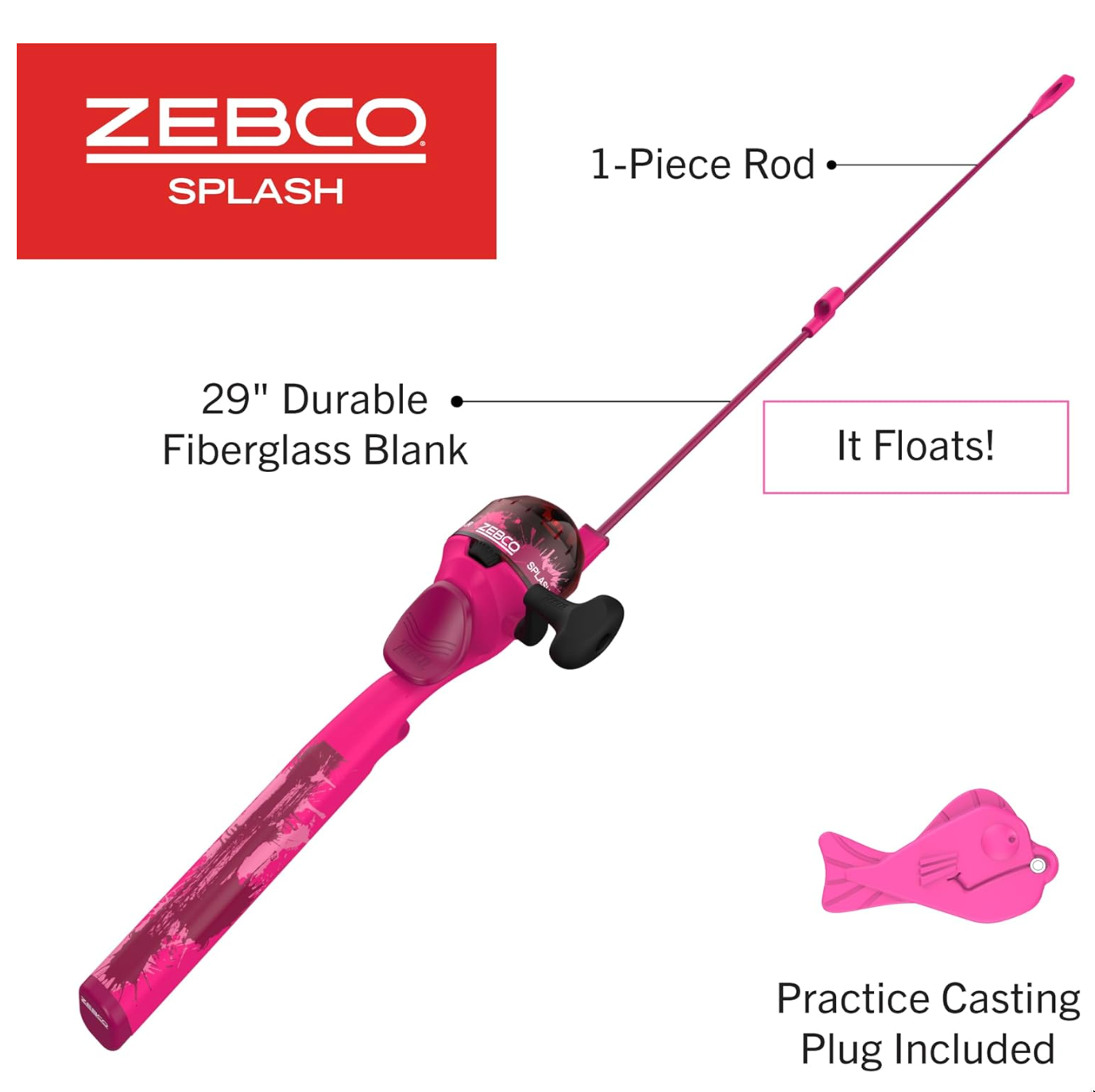 Splash Jr. Pink 4'0" Medium-Light Spincast Combo