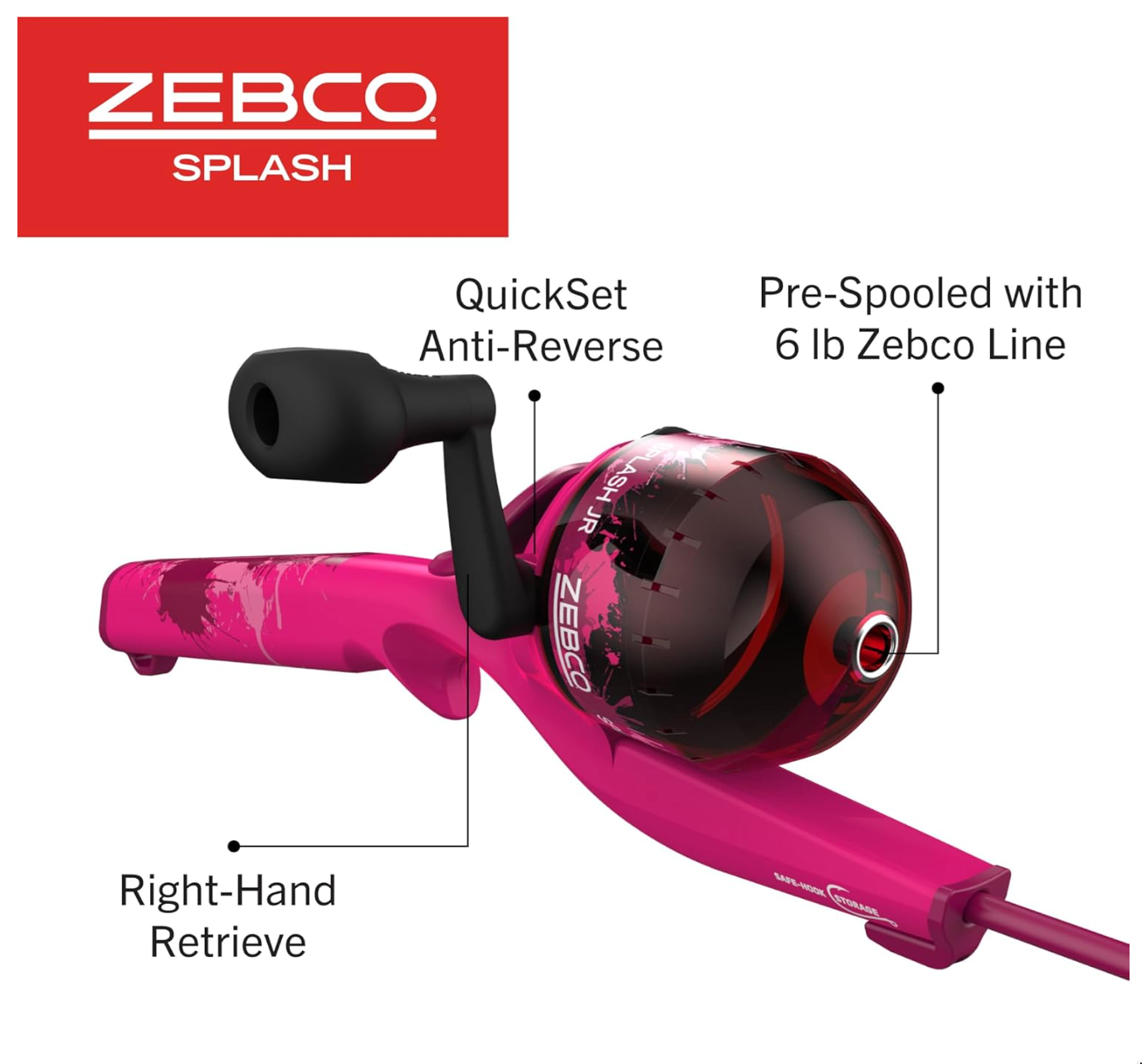 Splash Jr. Pink 4'0" Medium-Light Spincast Combo