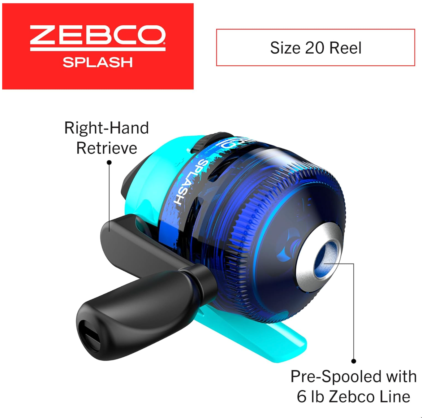 Splash Jr. Blue 4'0" Medium-Light Spincast Combo