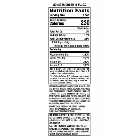 Monster Energy Drinks 16 fl oz - Green
