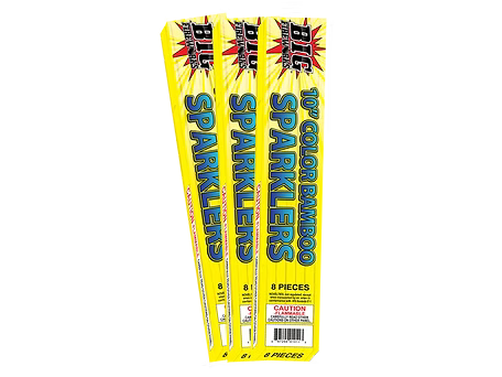 10" Bamboo Colored Sparklers - 1 box