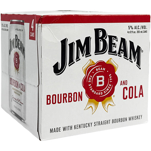 Jim Beam Bourbon & Cola 12oz 4 pack cans