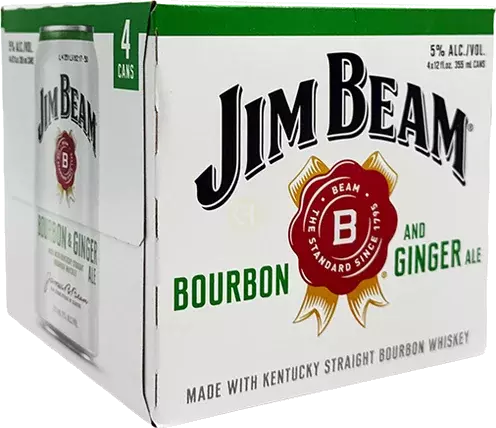 Jim Beam Bourbon & Ginger Ale 4 pack 12oz