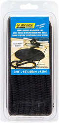 Seachoice Premium Double Braided Nylon Tie Down Cap, Black, 3/8" x 15'