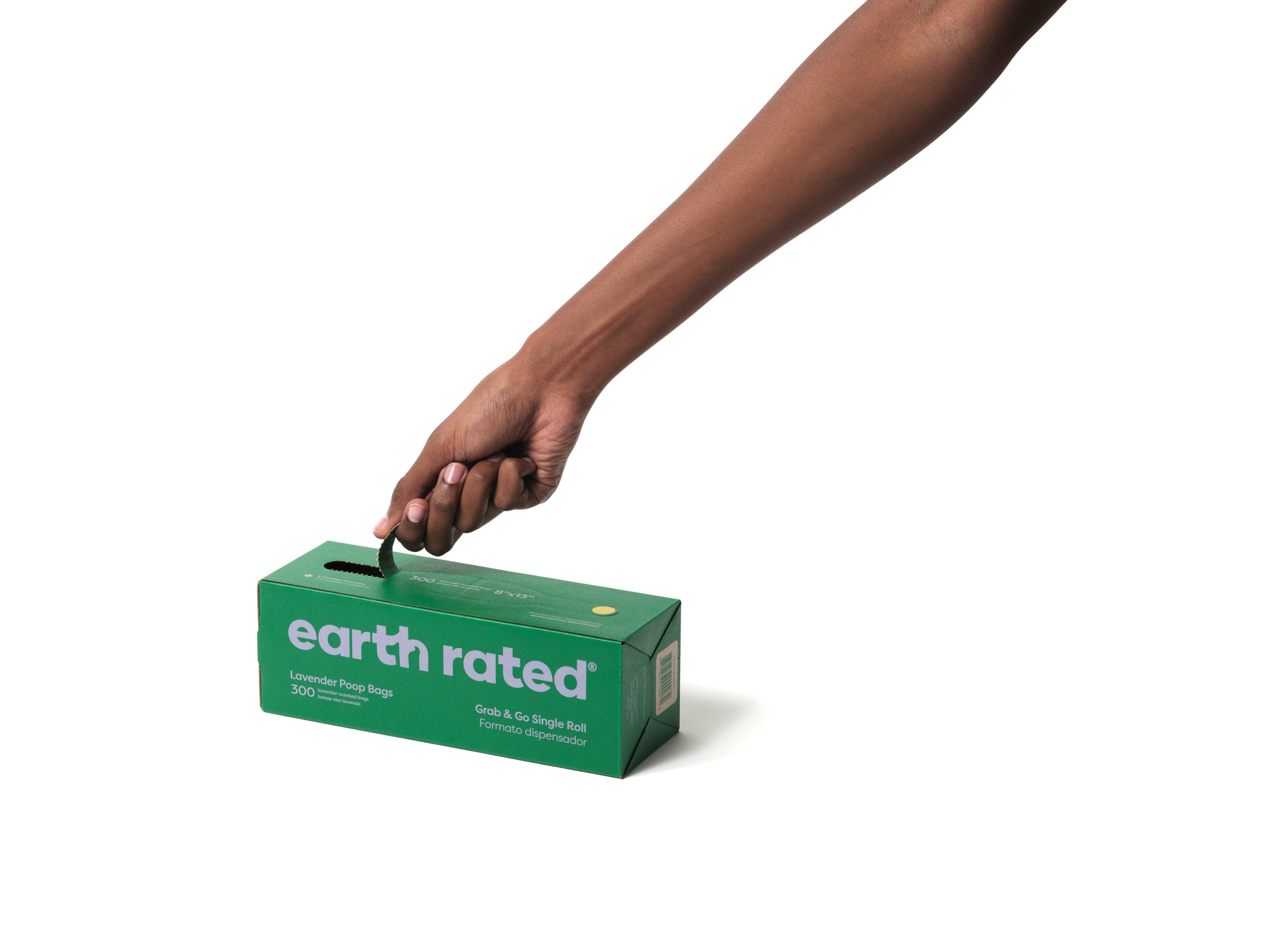 Earth Rated Lavender Poop Bags 300ct on a Large Single Roll