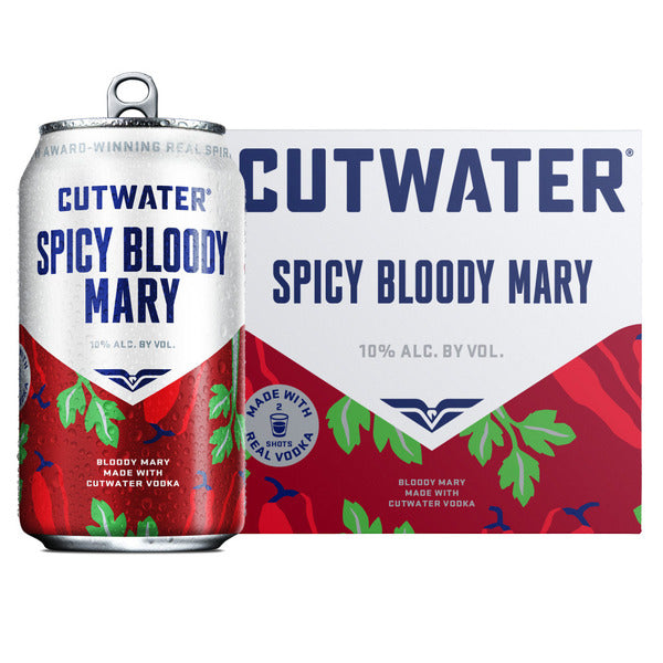Cutwater Vodka Spicy Bloody Mary, 1 - 12 fl oz Aluminum Cans, 10% ABV