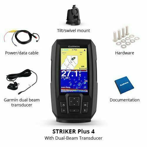 Garmin Striker Plus 4 Dual-Beam Transducer Fish Finder/GPS Combo
