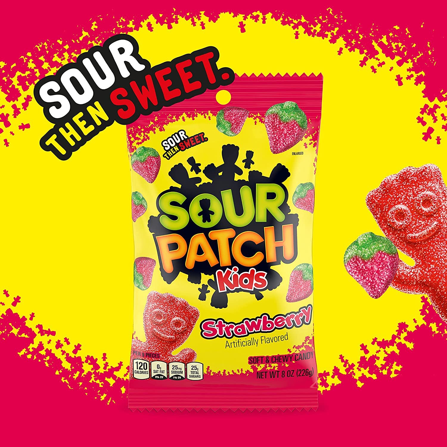 SOUR PATCH KIDS Strawberry Soft & Chewy Gummy Candy, 8 oz